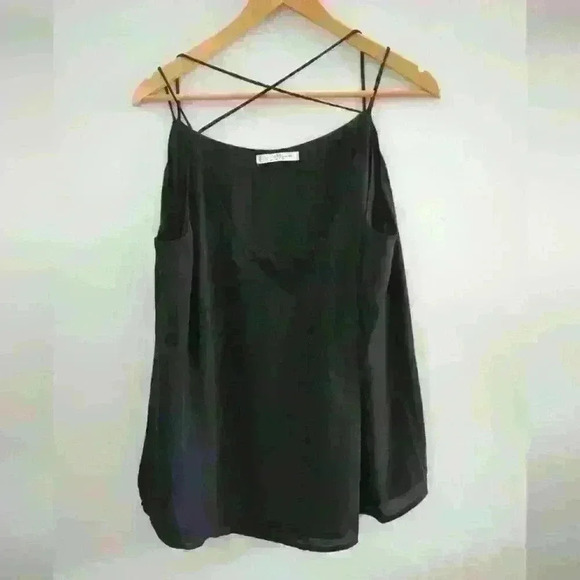 VIOLETA | By Mango Women's Black Crossover Strap Flowy Lined Camilsole - Picture 1 of 5